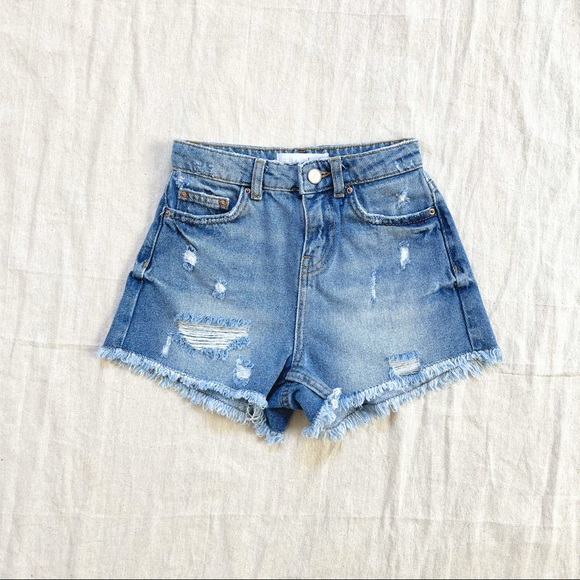 Zara Other - Zara | Distressed Denim 100% Cotton Mom Jean Style Girls Shorts